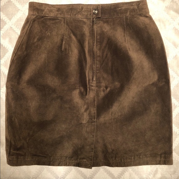 The Limited Dresses & Skirts - Olive green suede skirt Size 12 The Limited